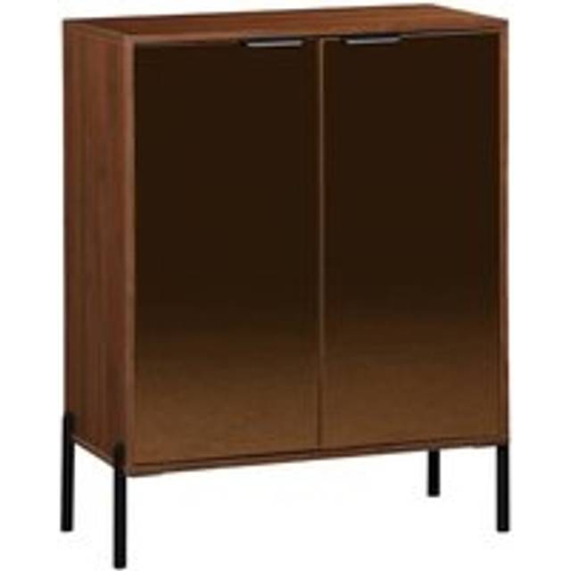 83cm vintage walnut wooden effect sideboard, Glassy, Walnut, 83x38x100 cm