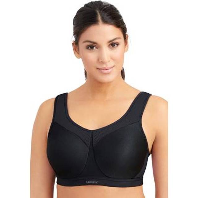 Glamorise Full Figure Plus Size High Impact Wonderwire Sports Bra - Black