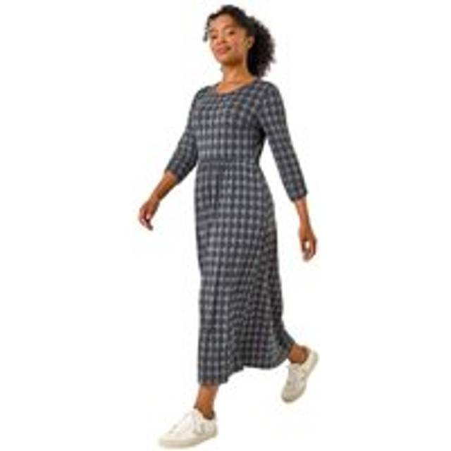 Petite Geometric Spot Midi Dress - Grey - Size 14 - Roman