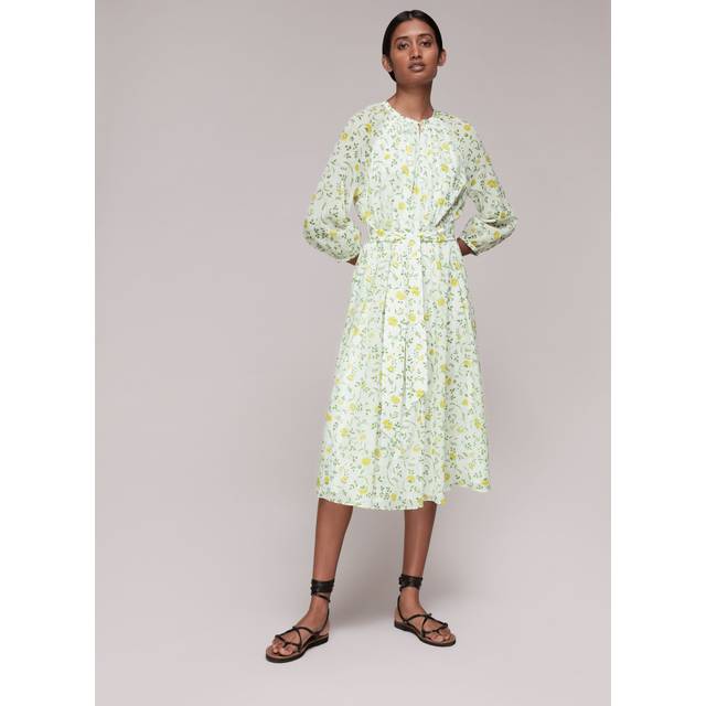 Womens Savannah Floral Silk Mix Dress Floral - White - 12