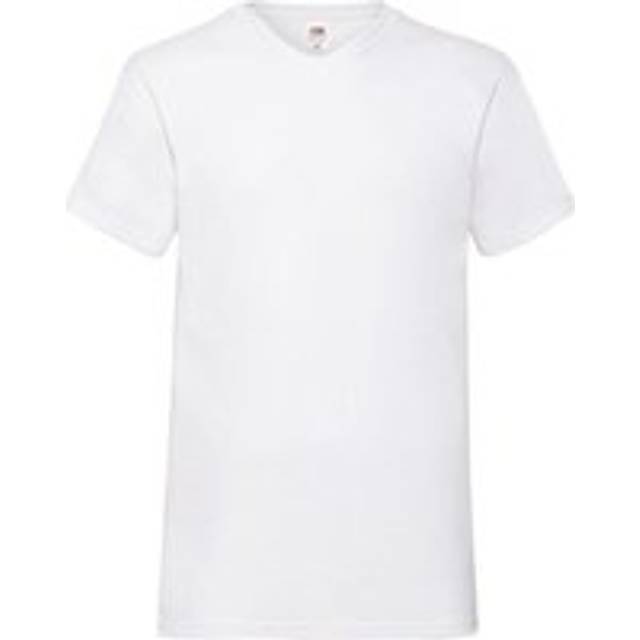 (XL, White) Fruit of the Loom Mens Valueweight Plain V Neck T-Shirt