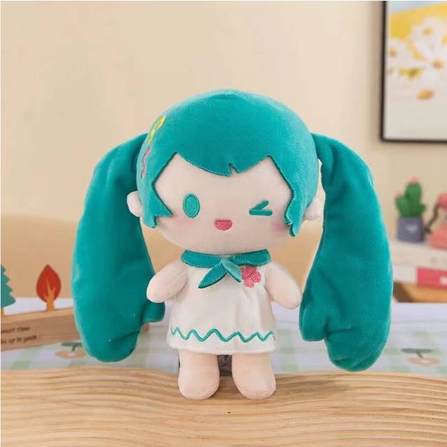 (White, 22cm/8.66in) Hatsune Miku Fufu Plush Toy Cartoon Fill Doll Appease Accompany Pillow Gift