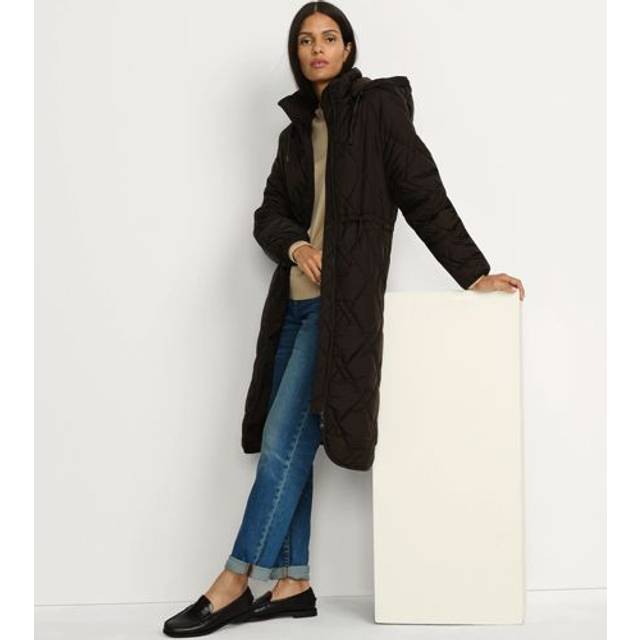 Insulated Quilted Hooded Coat - Brown - 16-18