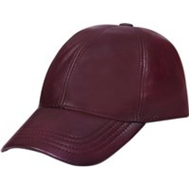 Real Nappa Leather Adjustable Golf Snapback Plain Baseball Cap Hat - Burgundy - One Size