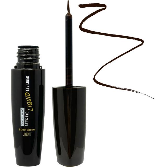 Jigott - Cat's Eye Waterproof Liquid Eyeliner (Black Brown) (0.31floz / 9g) - Korean Beauty Makeup  Smudge-proof  Long-lasting