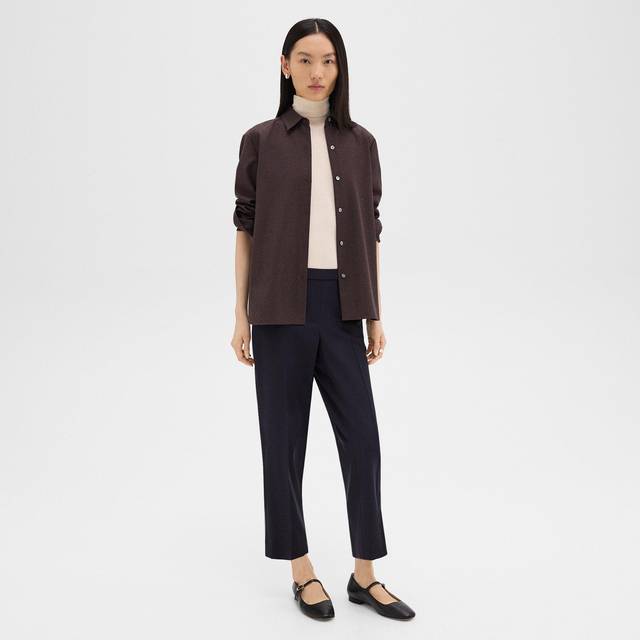 Theory Womens Vy Treeca Tapered-leg High-rise Wool Trousers 10 - NAVY