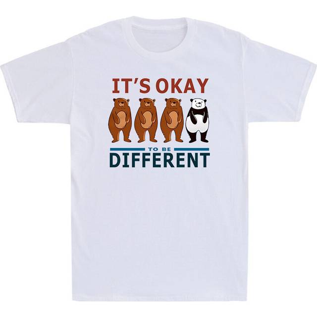 Funny panda it's ok to be different statement slogan novelty gift men's t-shirt
