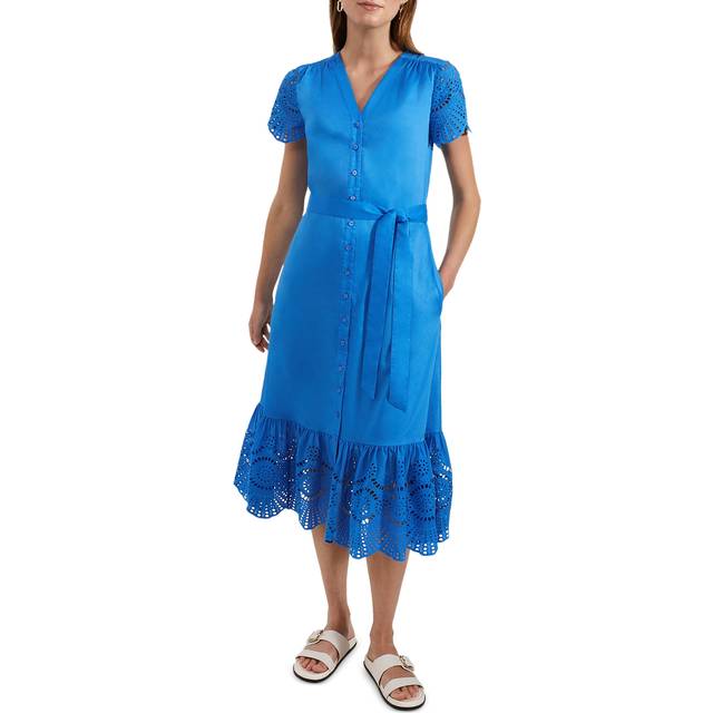 Hobbs Yasmine Midi Dress, Crystal Blue
