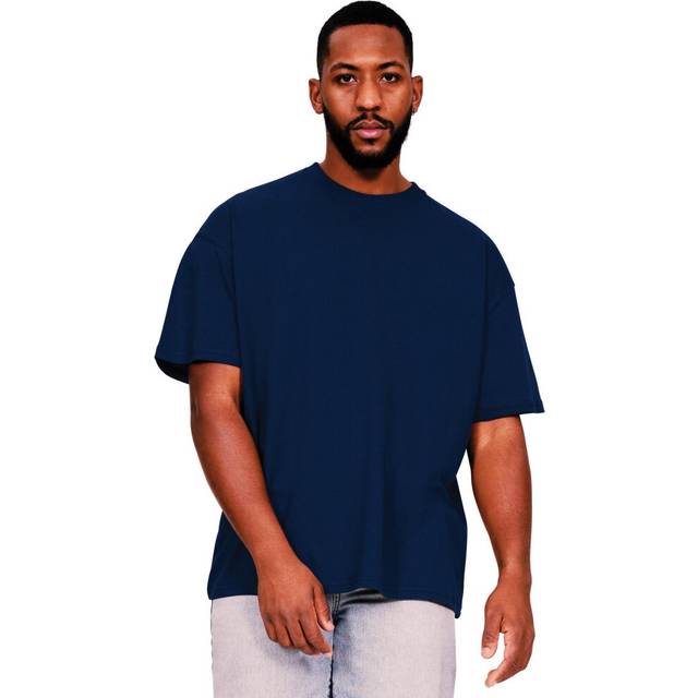 (4XL, Navy) Casual Classics Mens Core Ringspun Cotton Oversized T-Shirt