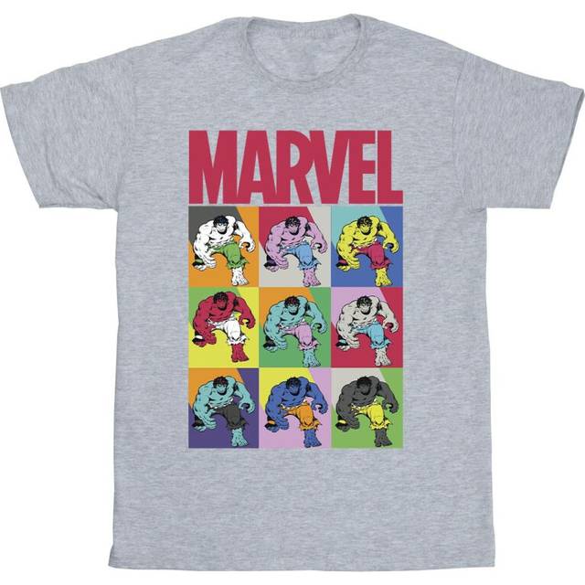 (XL, Sports Grey) Marvel Mens Hulk Pop Art T-Shirt