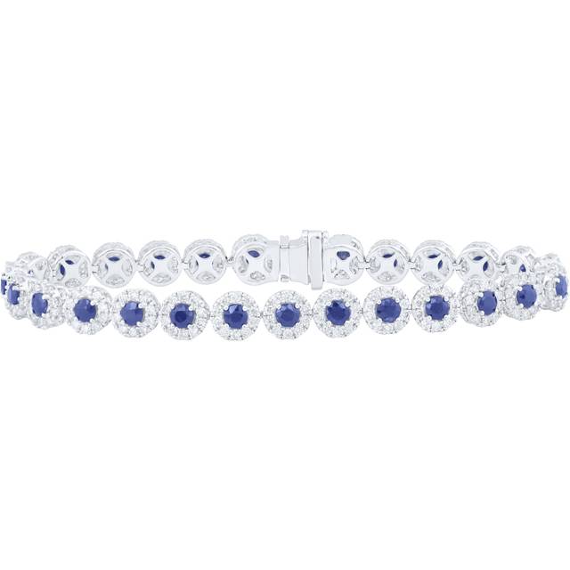 GND 172349 7 in. 3 CTW Diamond Ana Mens 3.1 mm Sapphire Bracelet