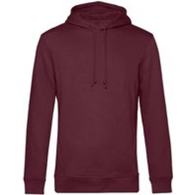 (XS, Burgundy) B&C Mens Organic Hooded Sweater