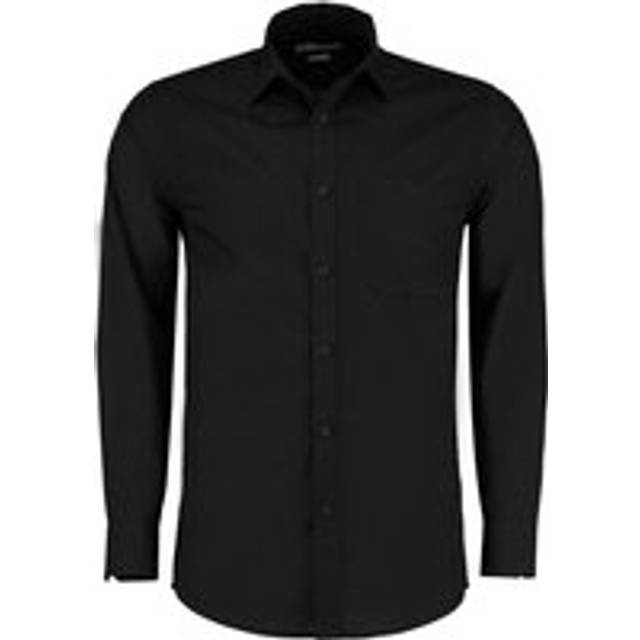 (15.5in, Black) Kustom Kit Mens Poplin Tailored Long-Sleeved Formal Shirt