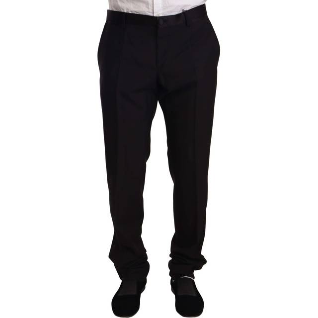 Dolce & Gabbana Black Wool Formal Tuxedo Trouser Pants - IT56 | XXL