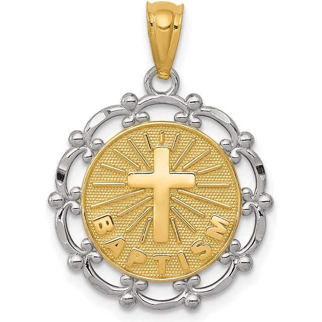 14K Yellow & Rhodium with Baptism Pendant