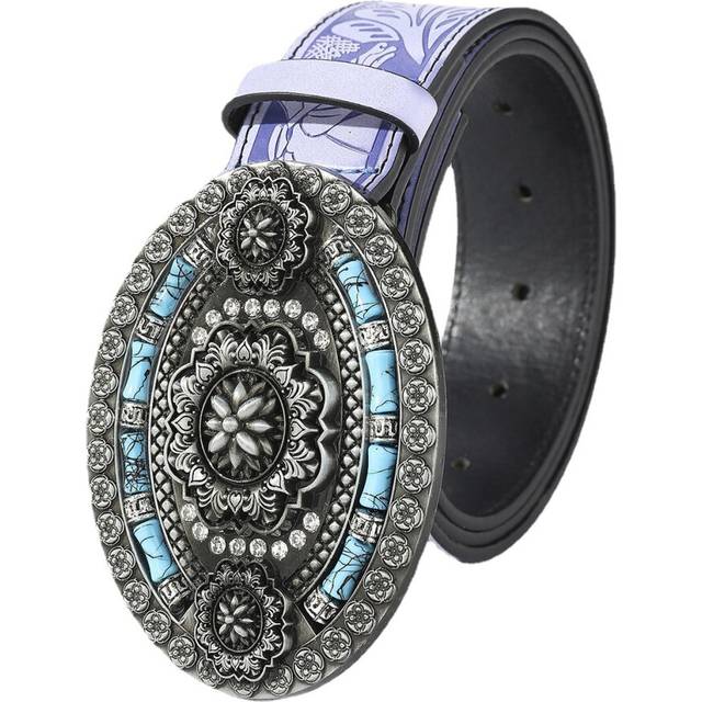 (110cm) Stylish Unisex Faux Leather Belt With Metal Buckle Belt Paired With Jeans