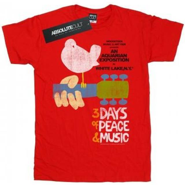 (M, Red) Woodstock Mens Festival Poster T-Shirt