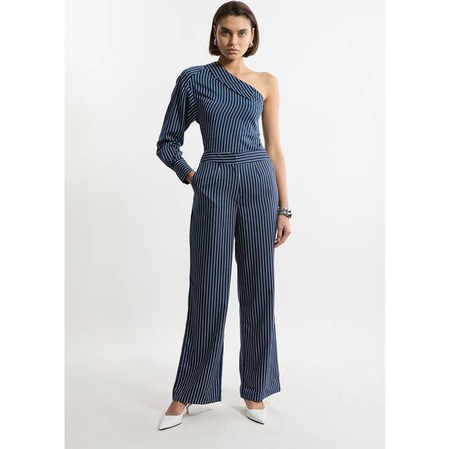 Talld Twill Wide Leg Woven Trouser - Stripe