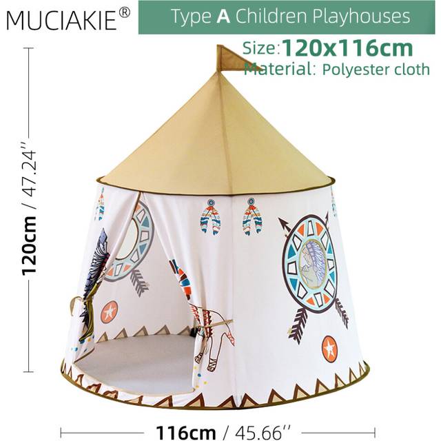 (A) 24 Types Children Playhouses Kids Indoor Outdoor Play Tents Portable Foldable Princess Prince Castle Gift Courtyard Garden House