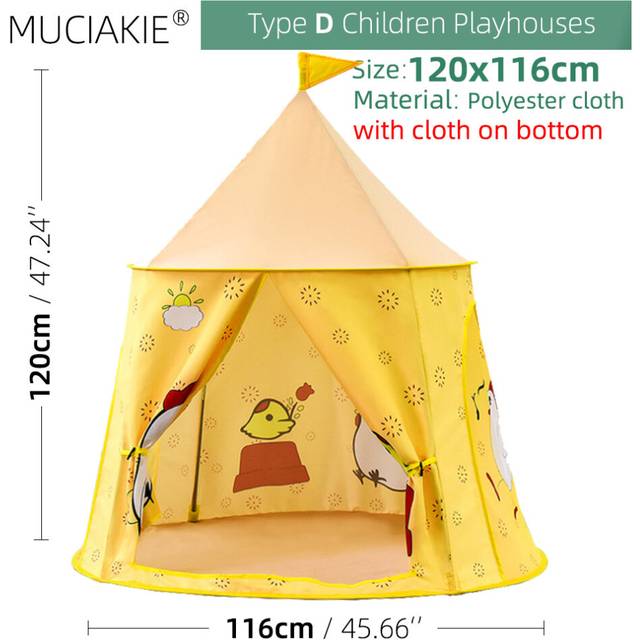 (D) 24 Types Children Playhouses Kids Indoor Outdoor Play Tents Portable Foldable Princess Prince Castle Gift Courtyard Garden House