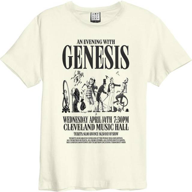 (M, Vintage White) Amplified Unisex Adult An Evening With Genesis T-Shirt
