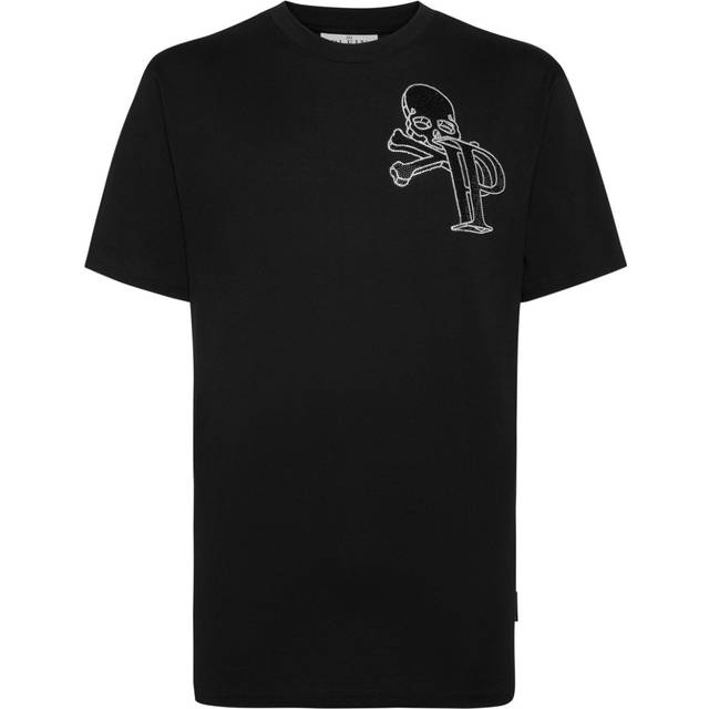 Philipp Plein - rhinestone-embellished cotton T-shirt - men - Cotton - 5XL - Black