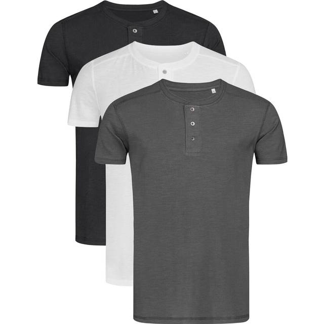Stedman mens short sleeve grandad henley buttoned t-shirt tshirt