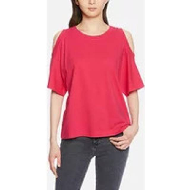Women's DIESEL T MARIE Womens T Shirts Crew Neck Short Sleeve Cut Out Summer Party Tops - Pink - Size: 4