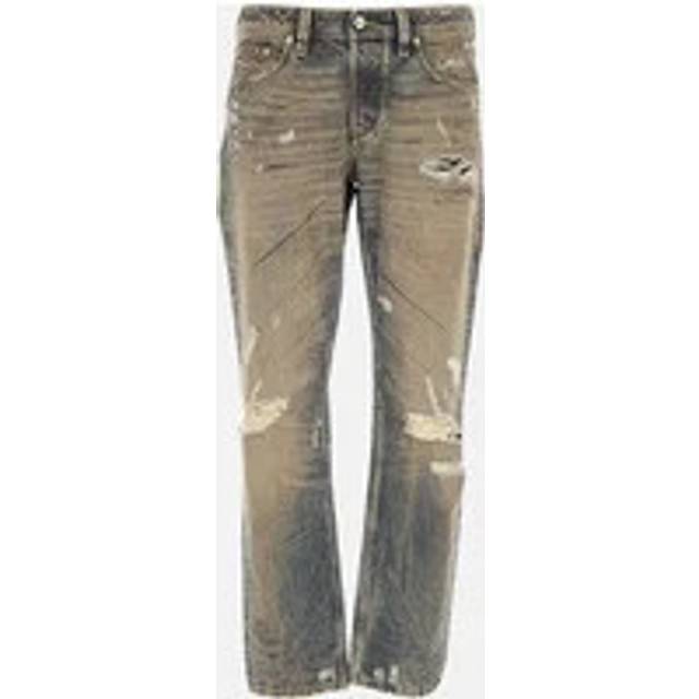 Men's DIESEL LARKEE BEEX 084XB Mens Denim Jeans Regular Tapered Faded Distressed Pants - Blue - Size: 36/34