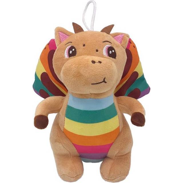 (Brown) Cartoon Dinosaur Ice Cream Short Plush Toy Filling Doll Pillow Soft Gift Child