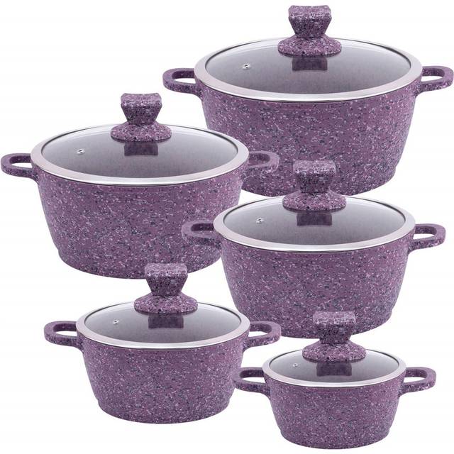 Porcina 5 - Piece Aluminium Cookware Set - Purple (5)