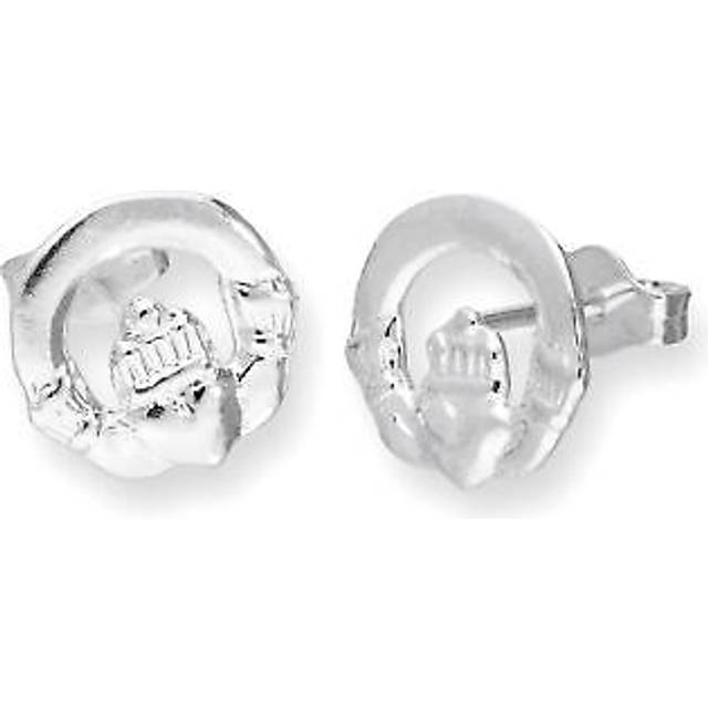Real 925 sterling silver claddagh stud earrings love romance anniversary wedding