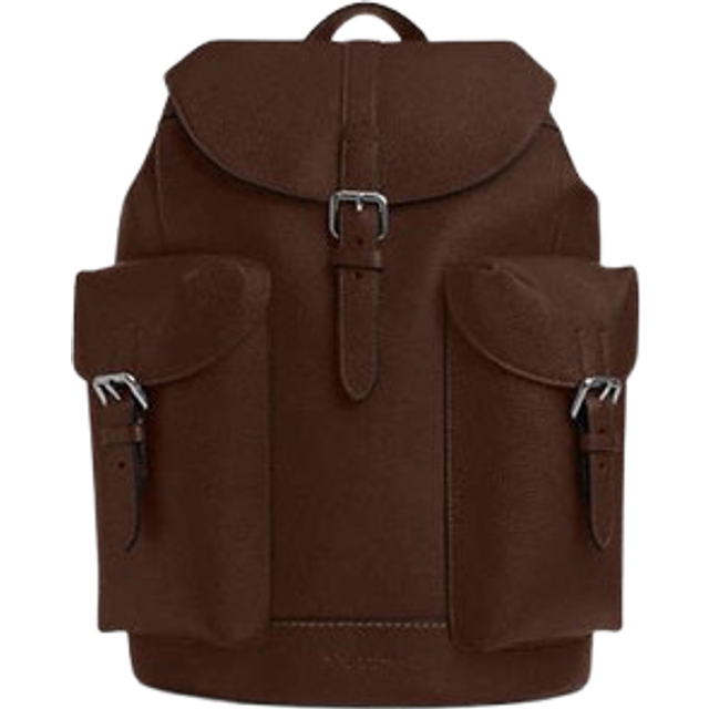 Coach Mens Warner Backpack in Pebbled Leather - Black - One Size