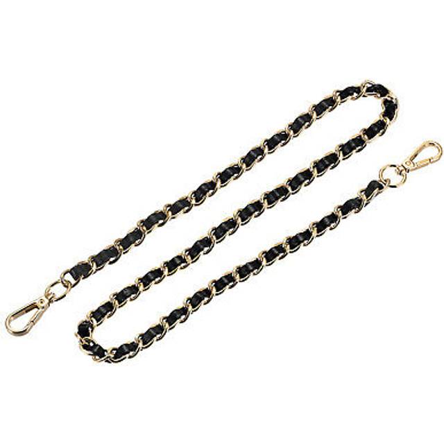 Purse chain strap, 32" purse strap shoulder bag replacement strap, black+gold