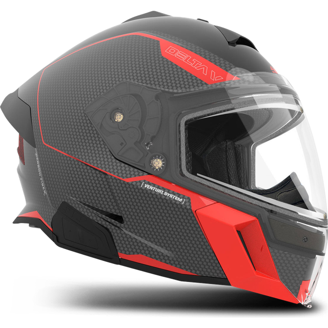509 Delta V Carbon Commander Skoterhjälm Racing Röd