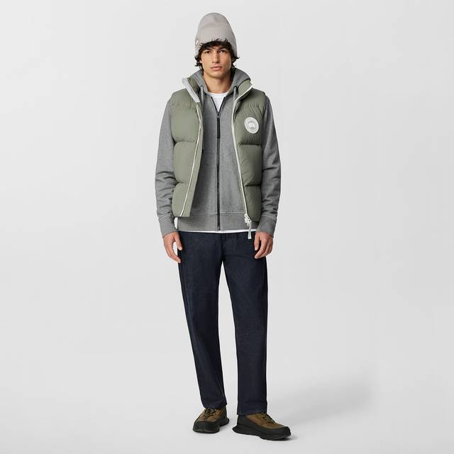 Canada Goose Lawrence Puffer Vest White Disc (Men, Sagebrush, XXL) (XXL)