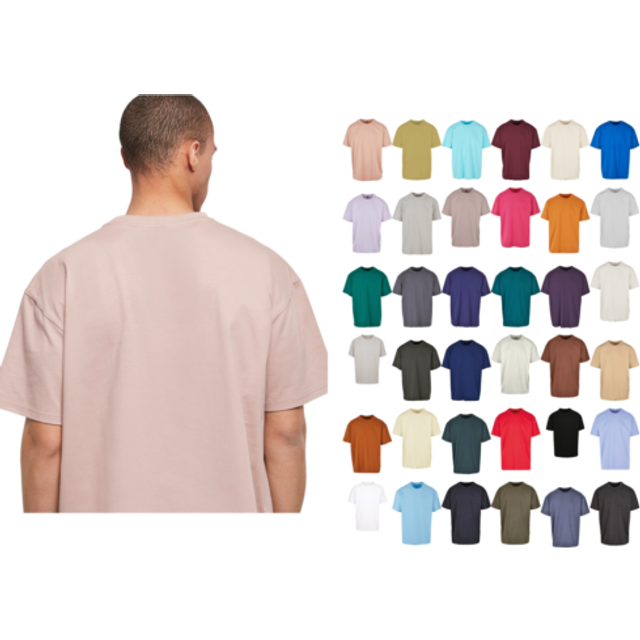 Men's heavy oversized tee| fashion streetwear crew neck wide fit cotton t-sh (a)