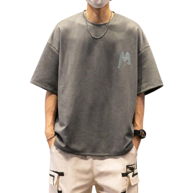 SHEIN Summer Men&#39;s Fashionable Vintage American Style Short Sleeve T-Shirt