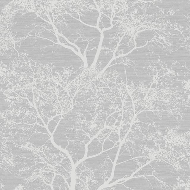 Holden Decor Whispering Trees Grey Glitter Wallpaper - L 53cm x H 6.5cm x W 6.5cm