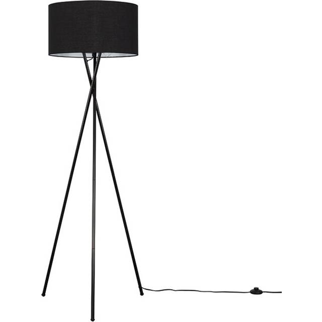 Misner 155cm Camden Tripod Floor Lamp with Large Reni Shade - Black (153cm H X 62cm W X 62cm D)
