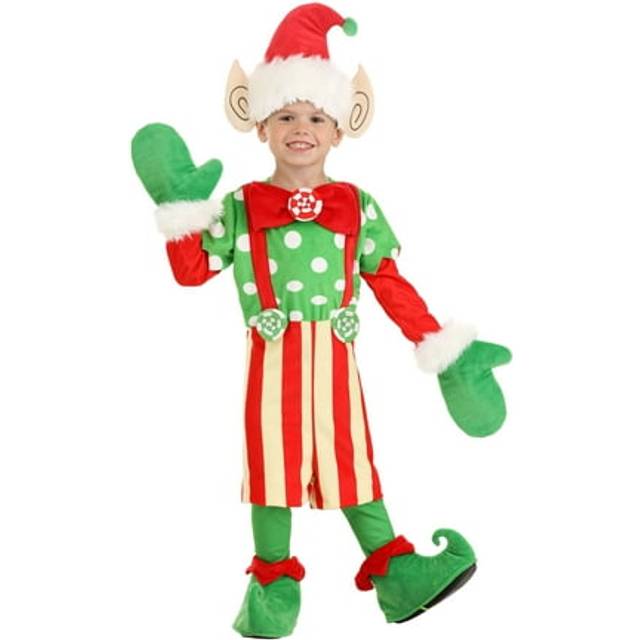 Holiday Helper Toddler Elf Costume | Christmas Costumes - Green&#47;Red&#47;White (4T)