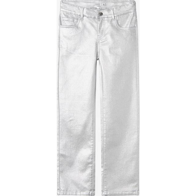 Name it kids - Jeans nkfRose Straight Twill Pant 1631-wy - Silver