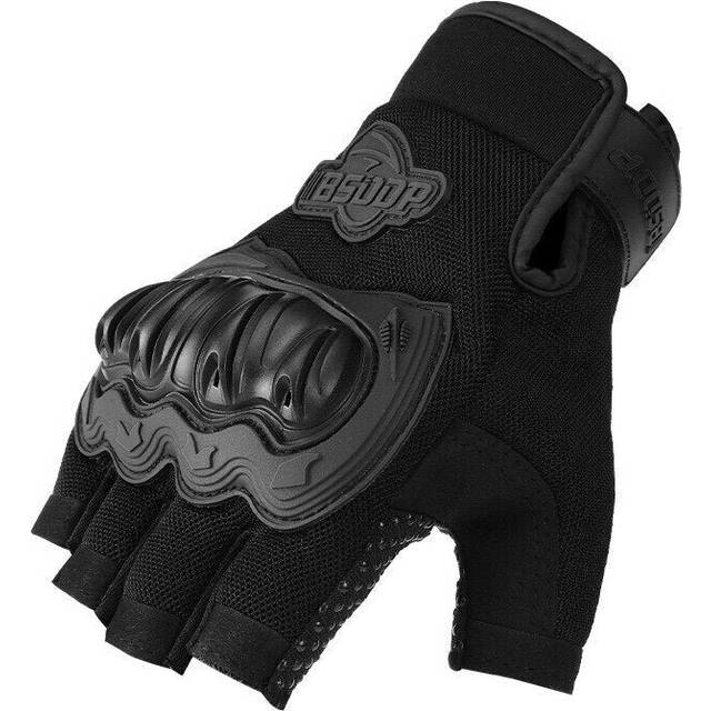 (Black, XL) Motorcycle Gloves Half-Finger Fingerless Summer Breathable Men Non-slip Outdoor Sports Motorcycle Accessories Riding Gloves