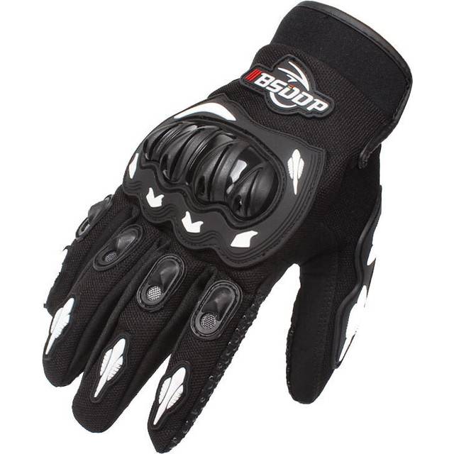 (White, M) Motorcycle Gloves Breathable Full Finger Racing Gloves Outdoor Sports Protection Riding Cross Dirt Bike Gloves Guantes Moto