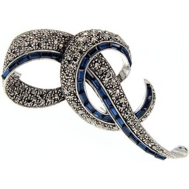 (blue) Vintage Bow Brooches For Women Elegant Fashion Pin 3 Colors - Orange (S)