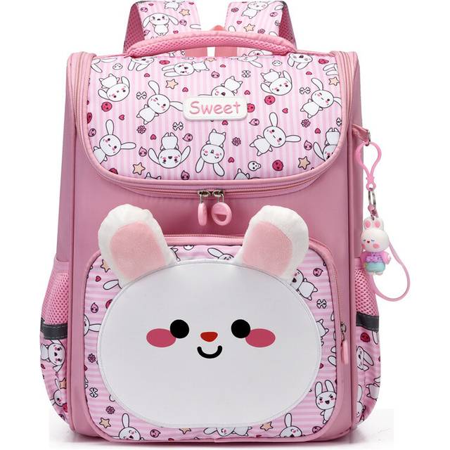 (Pink) Trendy And Durable Kids Backpack For School In Pink Or Green With Breathable Oxford Fabric And Ergonomic Shoulder Straps