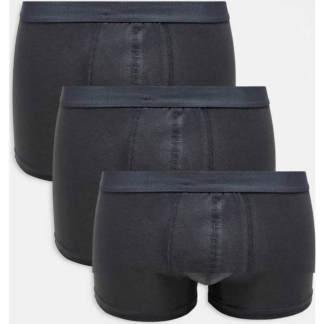 New Look Men's Pack of 3 Dark Grey Jersey Boxers - M