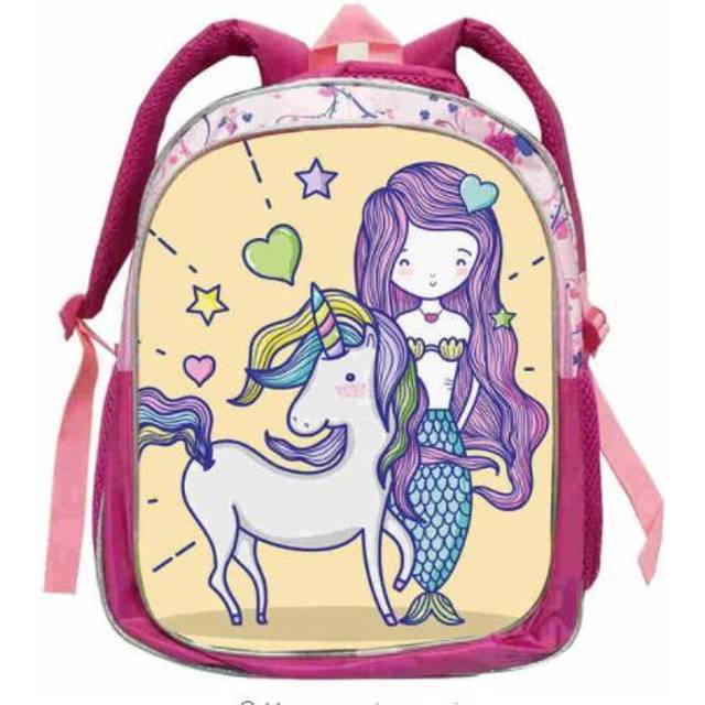 (as pictures10) Little Mermaid Ariel Princess Backpack Kids School Backpack Schoolbag