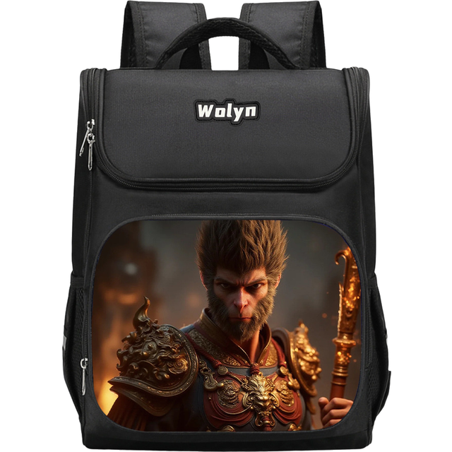 (Style J) Black Myth Wukong Pattern Children Backpack Large Capacity Bag Oxford Cloth