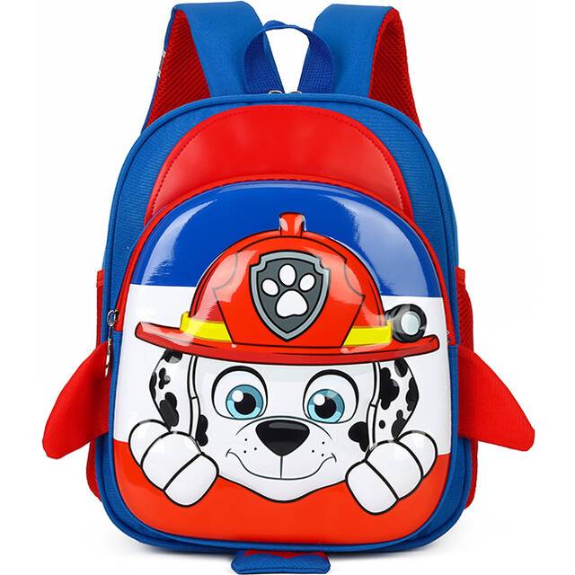 (Blue Fuzzy, Small) Adorable Cartoon Hard Shell Backpack For Kids With Trendy Paw Patrol Design In Various Colors